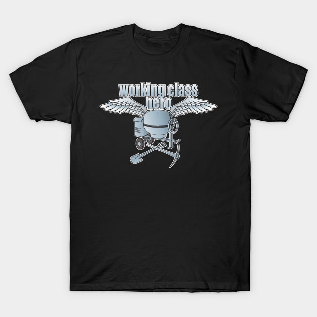 Working Class Hero Concrete Mixer Blue T-Shirt by sifis